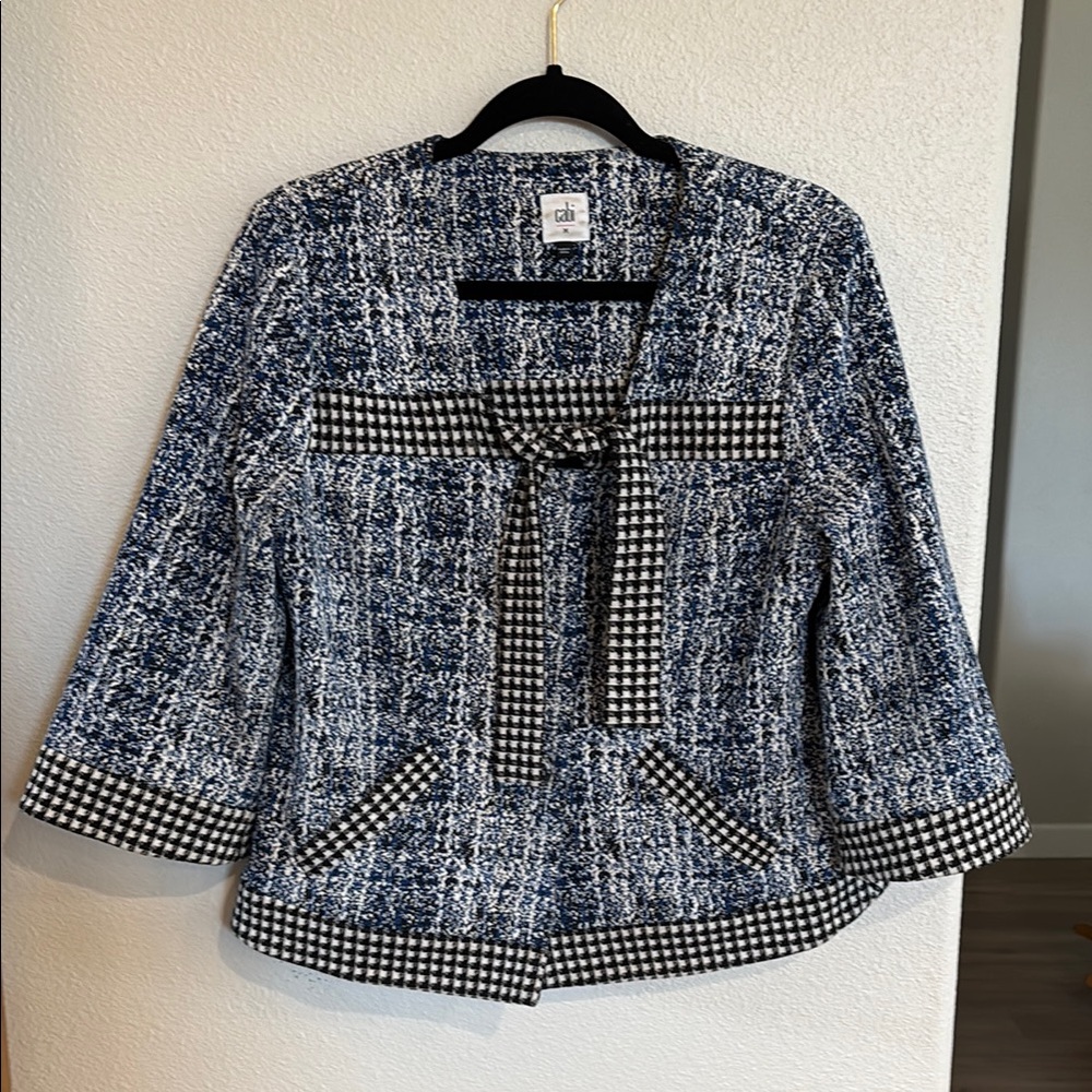 CAbi Blue and Black Blazer Timeless Suit Jacket